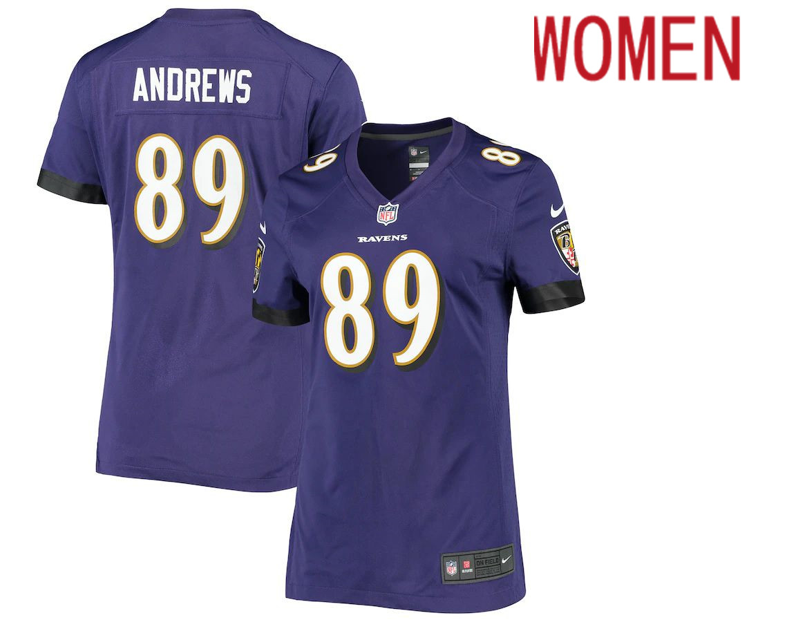 Women Baltimore Ravens #89 Mark Andrews Nike Purple Game Player NFL Jersey